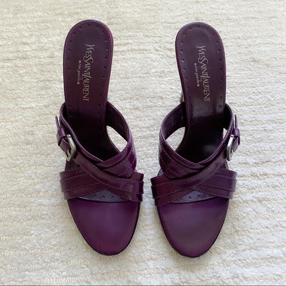 YSL Rive gauche purple slides - Picture 4 of 16